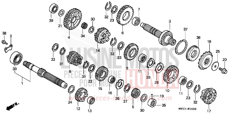 GETRIEBE von CB1300 Super Bold'or ABS SCHWARZ (NH1) von 1994